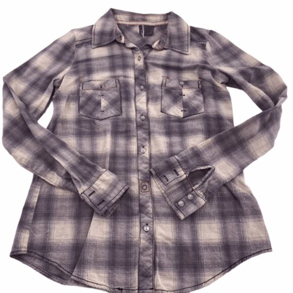 BKE Mens Plaid Long Sleeve Button Front Shirt Size Medium - Picture 1 of 4